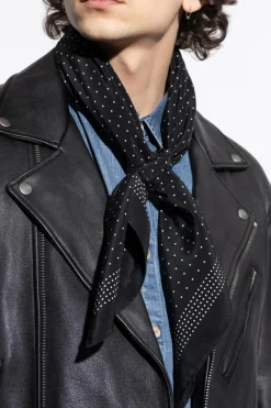 Saint Laurent BLACK Silk Scarf