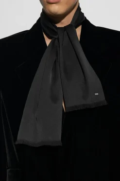 Saint Laurent BLACK Silk scarf