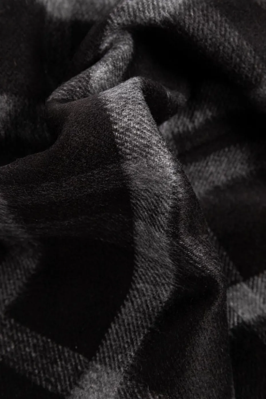 Saint Laurent BLACK Silk-cashmere check scarf