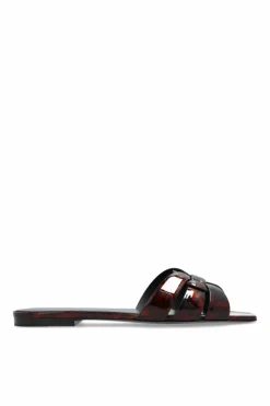 Saint Laurent BLACK Slides with animal motif