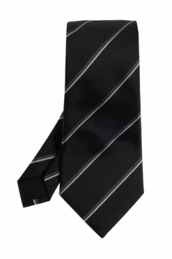 Saint Laurent BLACK Striped tie