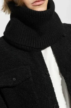 Saint Laurent BLACK Tube scarf with logo
