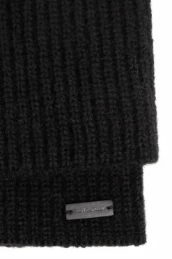 Saint Laurent BLACK Tube scarf with logo