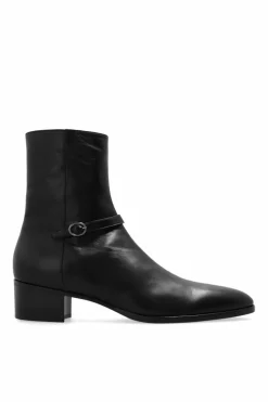 Saint Laurent BLACK āVladā leather ankle boots