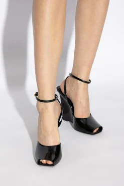Saint Laurent BLACK Wedge sandals La Scandale