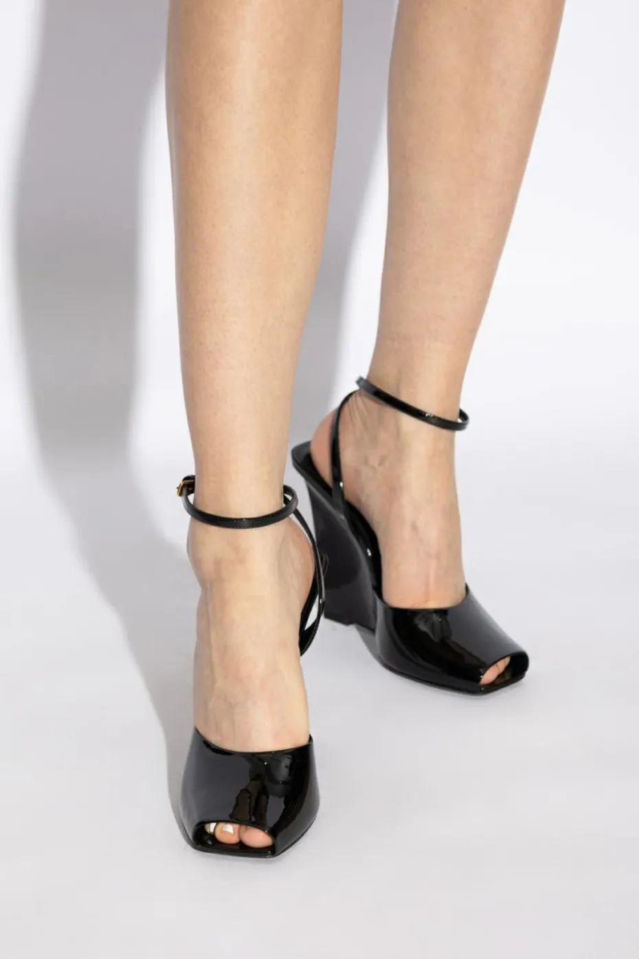 Saint Laurent BLACK Wedge sandals La Scandale