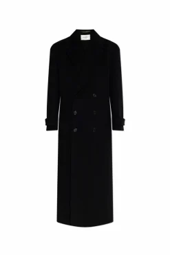 Saint Laurent BLACK Wool double-breasted coat