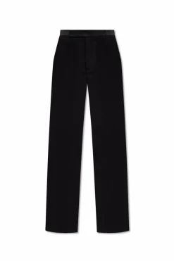 Saint Laurent BLACK Wool high-rise trousers