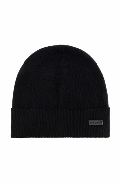 Saint Laurent BLACK Wool beanie with logo patch