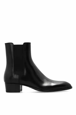 Saint Laurent BLACK ‘Wyatt’ heeled Chelsea boots