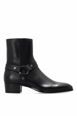 Saint Laurent BLACK āWyattā ankle boots