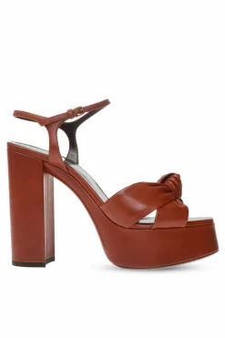 Saint Laurent BROWN āBiancaā heeled sandals