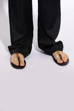 Saint Laurent BROWN ‘Cassandre’ slides
