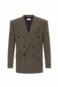 Saint Laurent BROWN Checked blazer