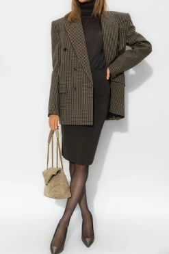 Saint Laurent BROWN Checked blazer