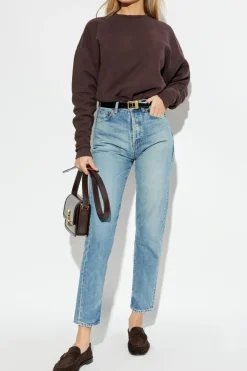 Saint Laurent BROWN Cotton sweatshirt with logo patch