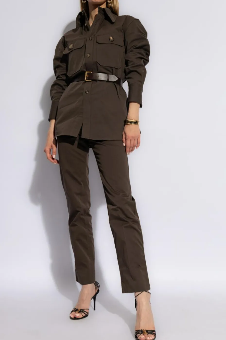 Saint Laurent BROWN Cotton trousers