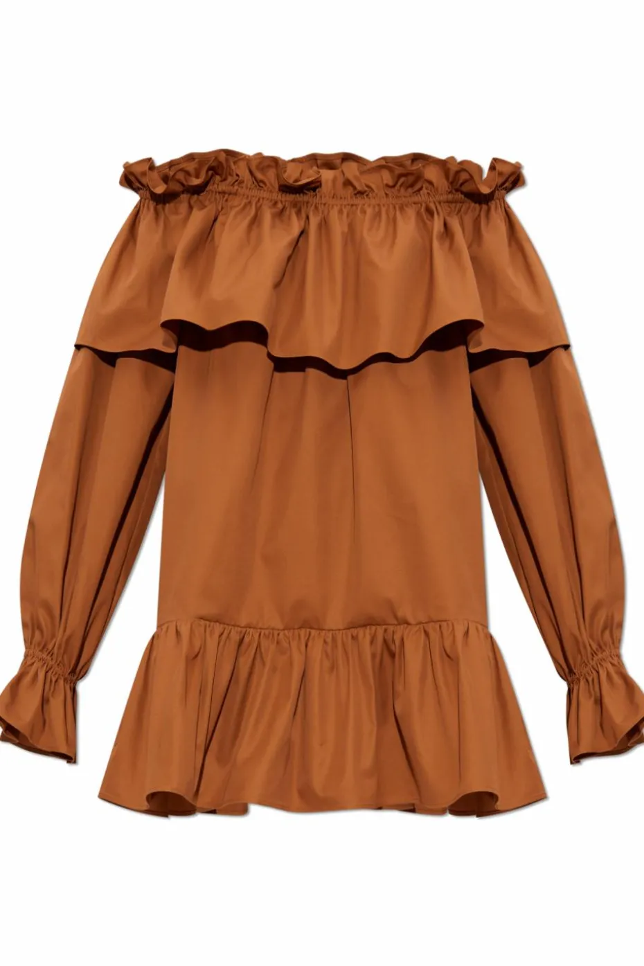 Saint Laurent BROWN Dress with ruffles
