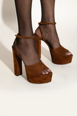 Saint Laurent BROWN 'Jodie' platform sandals