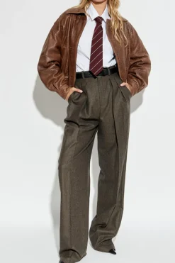 Saint Laurent BROWN Lambskin leather jacket