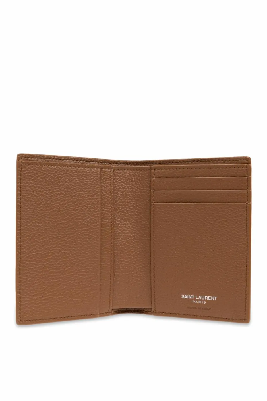 Saint Laurent BROWN Leather Folding Wallet