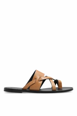 Saint Laurent BROWN Leather sandals āCulverā