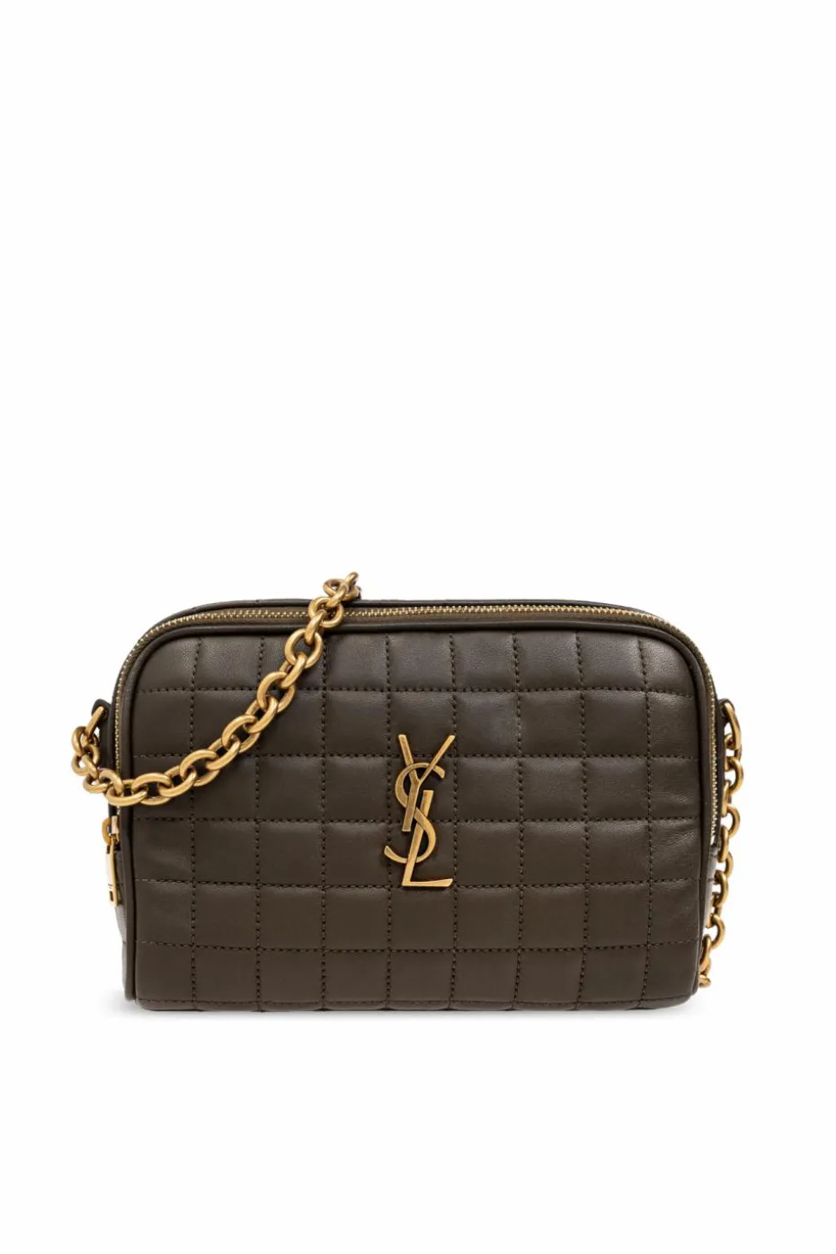 Saint Laurent BROWN ‘Mini Cassandre’ Shoulder Bag