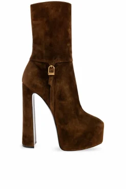 Saint Laurent BROWN "Niko" platform ankle boots