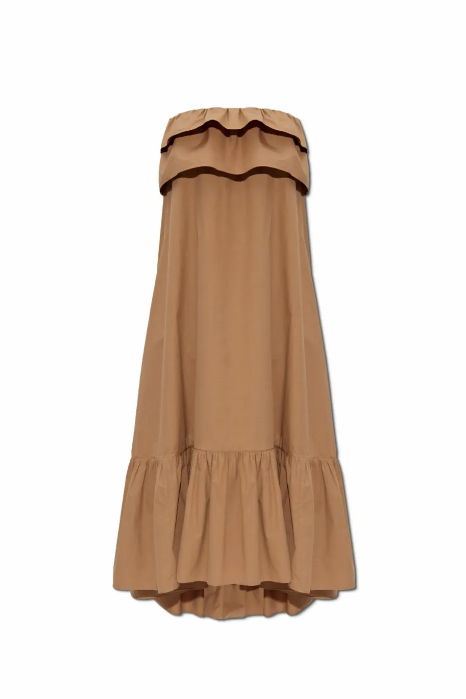 Saint Laurent BROWN Off-the-shoulder dress