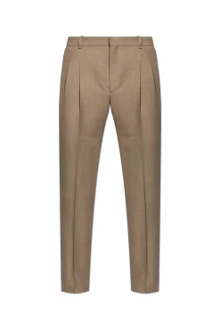Saint Laurent BROWN Pleated Trousers