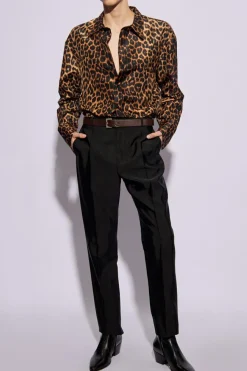 Saint Laurent BROWN Shirt with animal motif