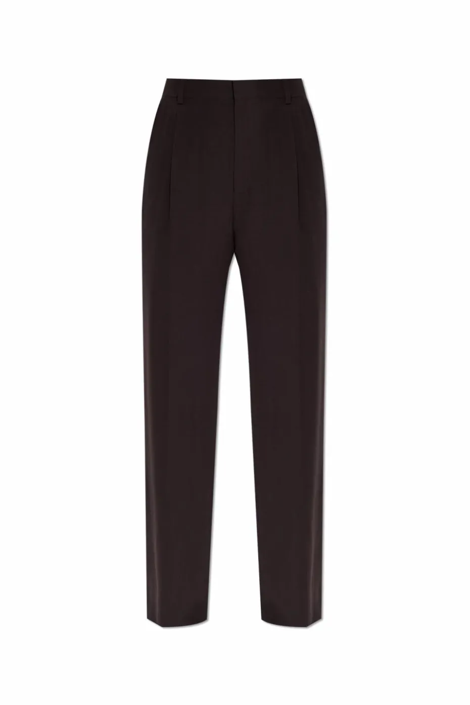 Saint Laurent BROWN Silk pleated pants