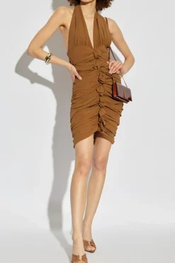 Saint Laurent BROWN Silk dress