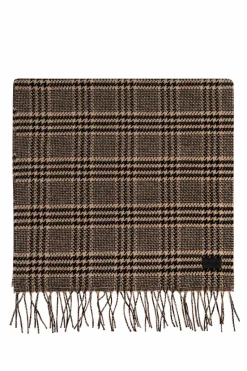 Saint Laurent BROWN Silk-cashmere checked scarf