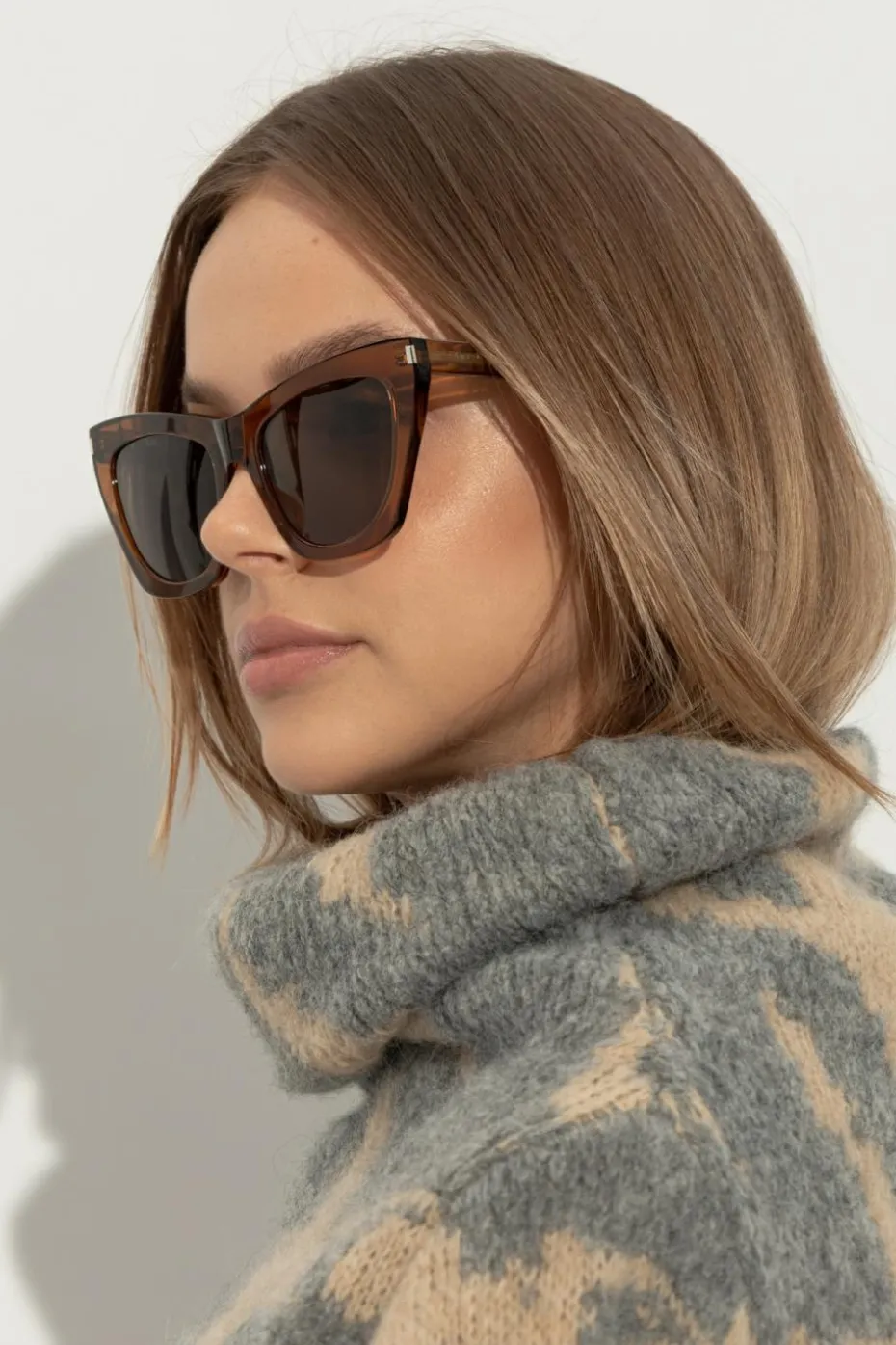 Saint Laurent BROWN Sunglasses SL 214 Kate