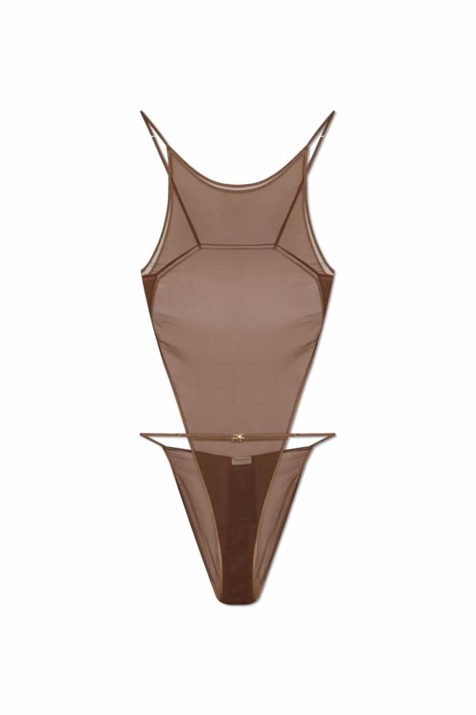 Saint Laurent BROWN Transparent Bodysuit