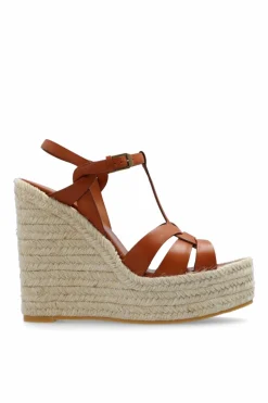 Saint Laurent BROWN ‘Tribute’ wedge sandals