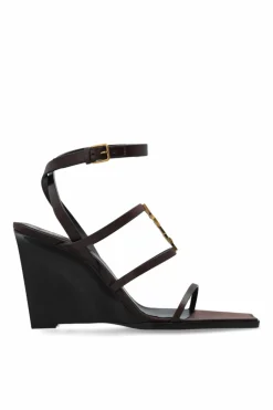 Saint Laurent BROWN Wedge sandals Cassandra