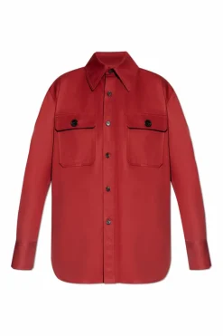 Saint Laurent BURGUNDY Cotton shirt with pockets