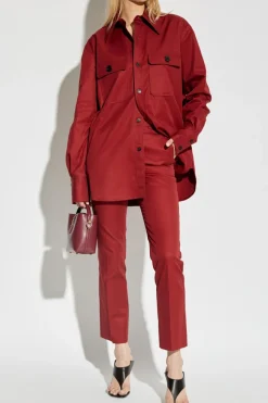 Saint Laurent BURGUNDY Cotton shirt with pockets