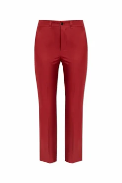 Saint Laurent BURGUNDY Creased trousers