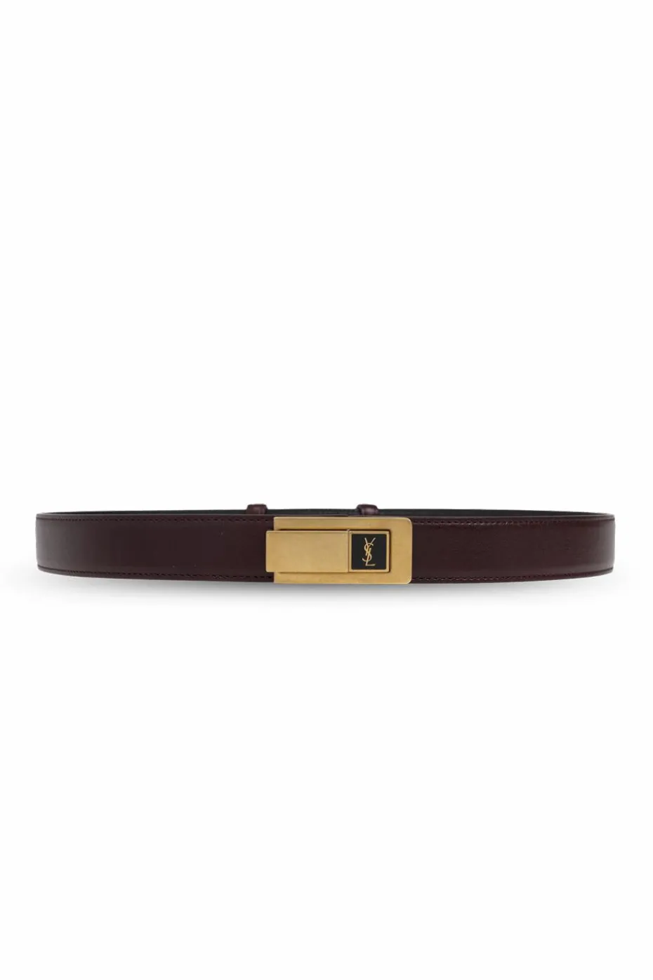 Saint Laurent BURGUNDY Leather belt