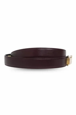 Saint Laurent BURGUNDY Leather belt