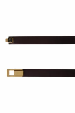Saint Laurent BURGUNDY Leather belt