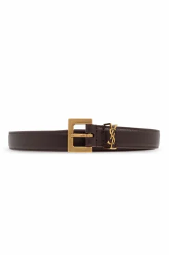 Saint Laurent BURGUNDY Leather belt