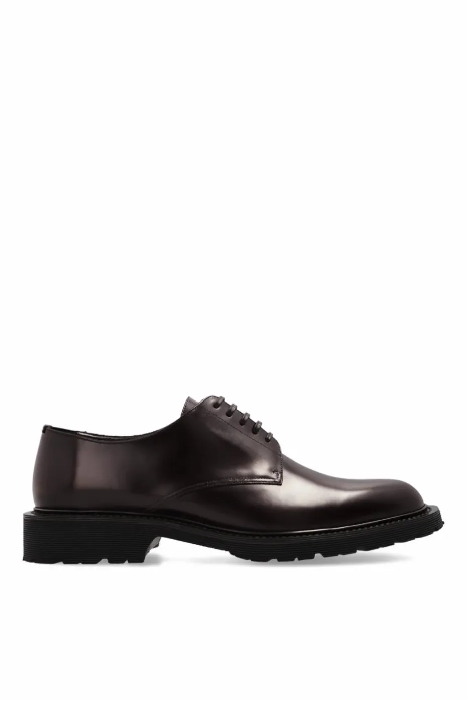 Saint Laurent BURGUNDY Leather 'Army' derby shoes