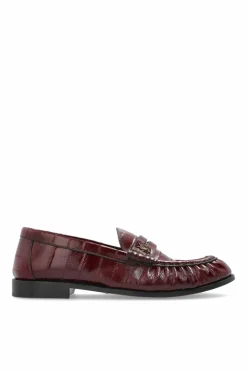 Saint Laurent BURGUNDY Leather loafers