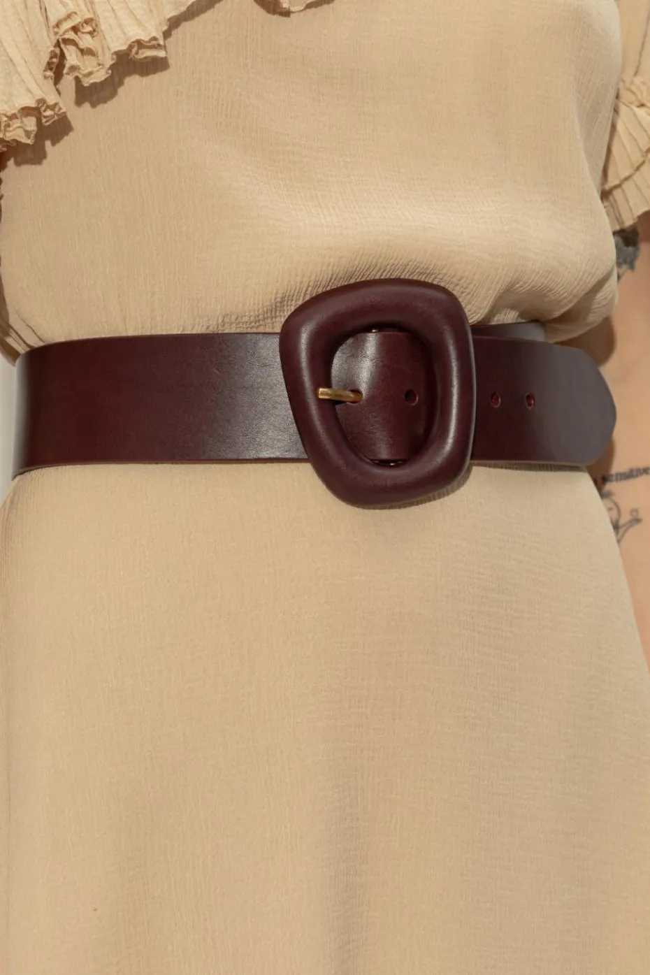 Saint Laurent BURGUNDY Leather belt