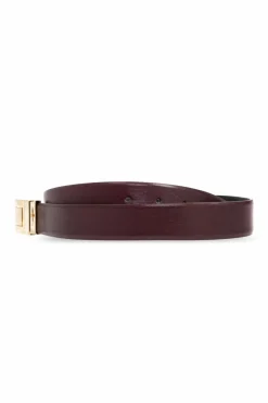 Saint Laurent BURGUNDY Leather belt
