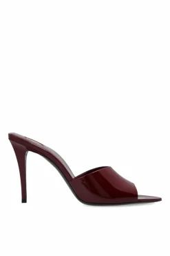 Saint Laurent BURGUNDY Romy heeled mules